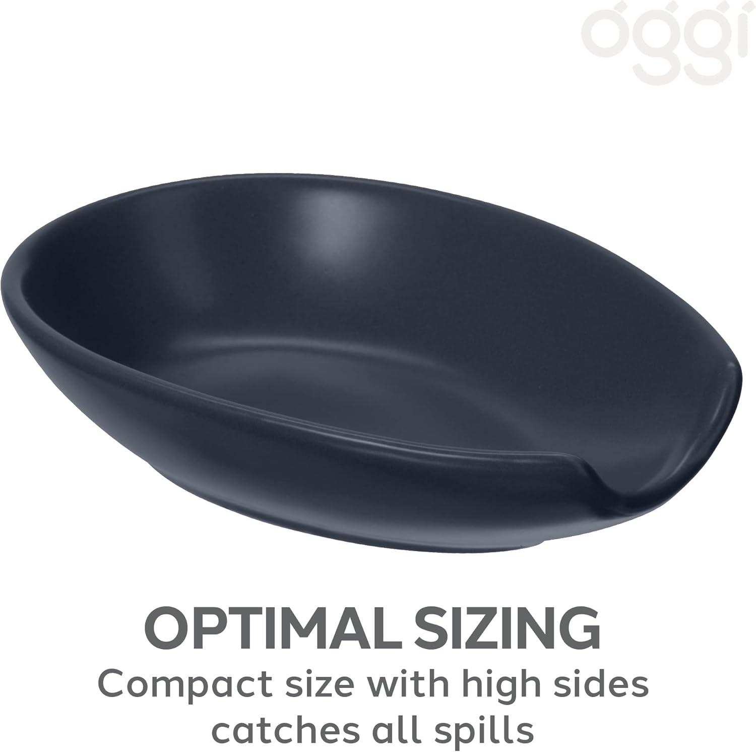 imageOGGI Spooner Ceramic Spoon Rest Spoon Rest for Stove Top Spoon Holder for Countertop Kitchen Decor for Counter Coffee Bar Accessories Midnight BlueBlue