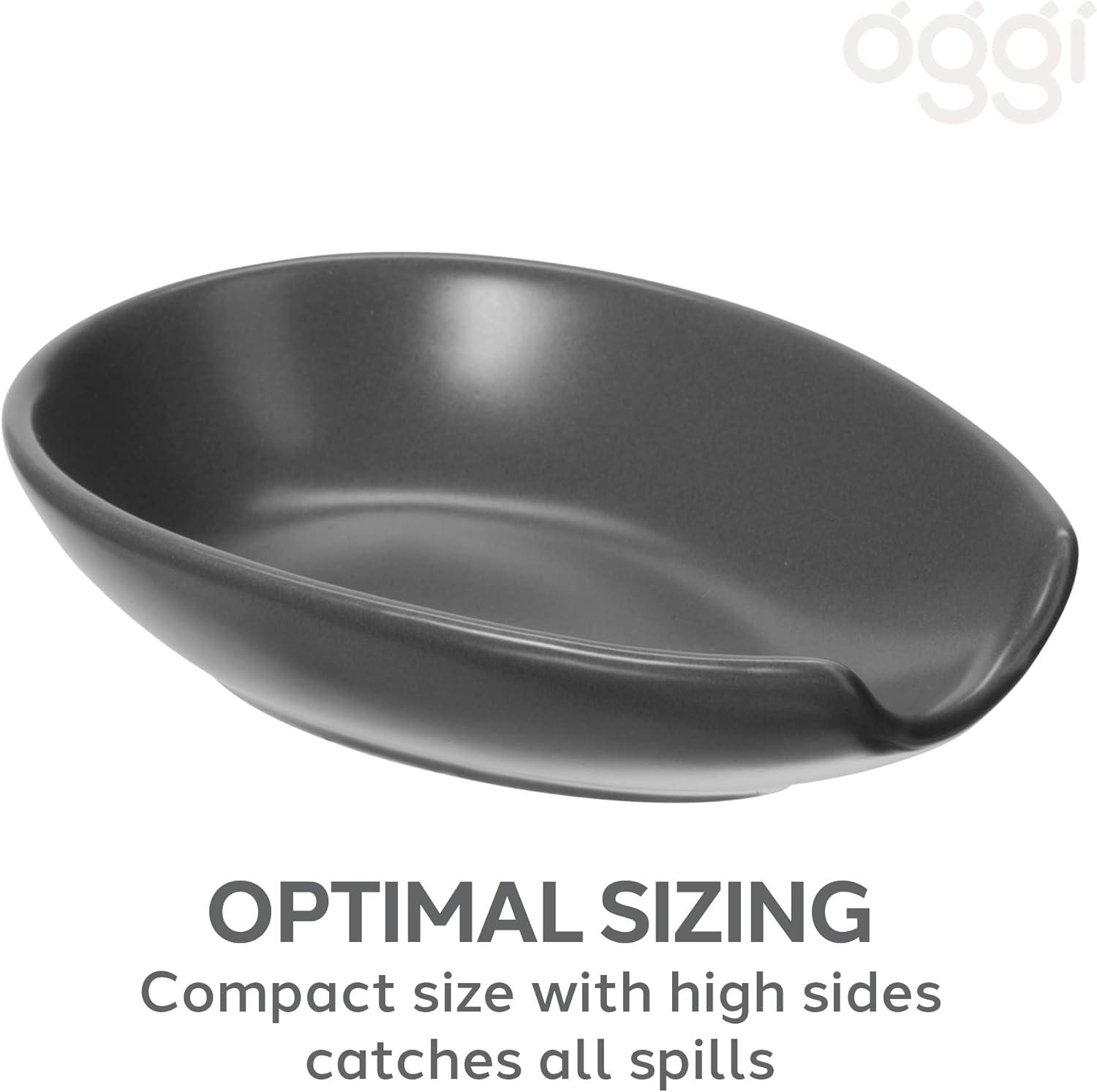 imageOGGI Spooner Ceramic Spoon Rest Spoon Rest for Stove Top Spoon Holder for Countertop Kitchen Decor for Counter Coffee Bar Accessories Midnight BlueGray