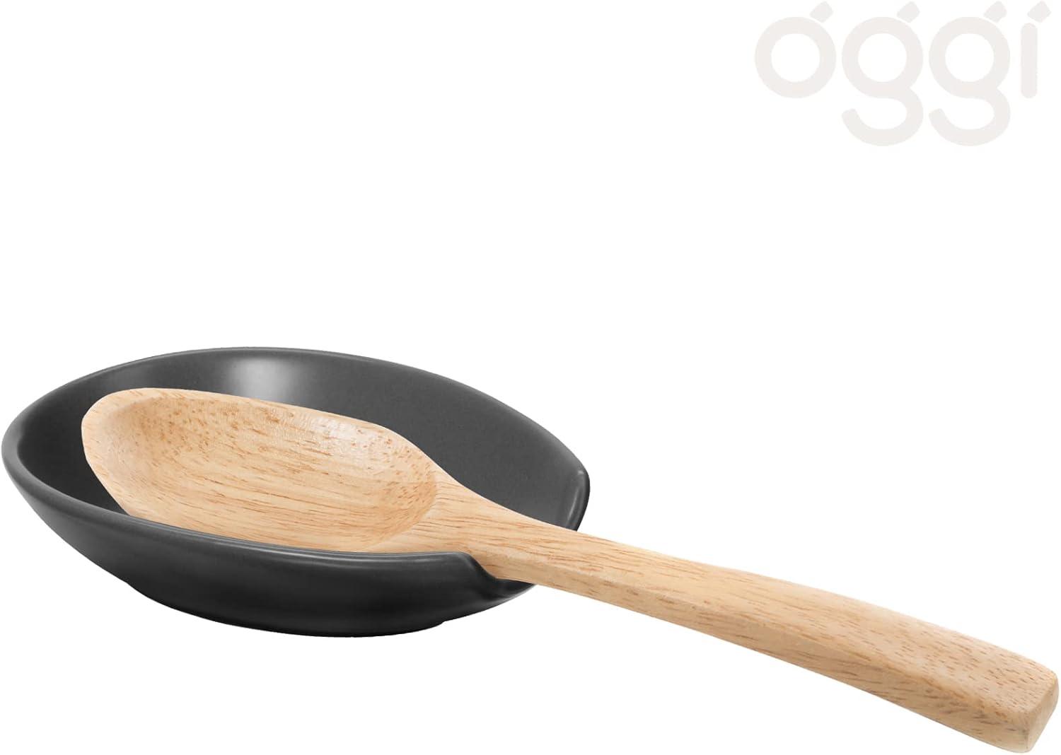 imageOGGI Spooner Ceramic Spoon Rest Spoon Rest for Stove Top Spoon Holder for Countertop Kitchen Decor for Counter Coffee Bar Accessories Midnight BlueGray