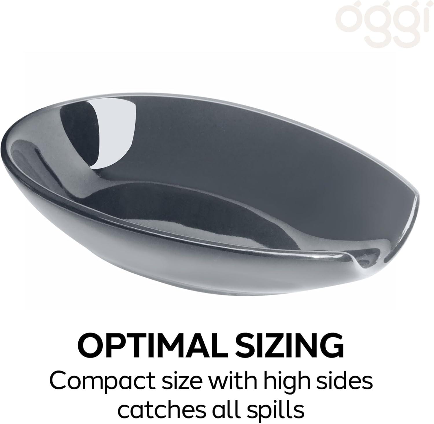 imageOGGI Spooner Ceramic Spoon Rest Spoon Rest for Stove Top Spoon Holder for Countertop Kitchen Decor for Counter Coffee Bar Accessories Midnight BlueSlate Blue
