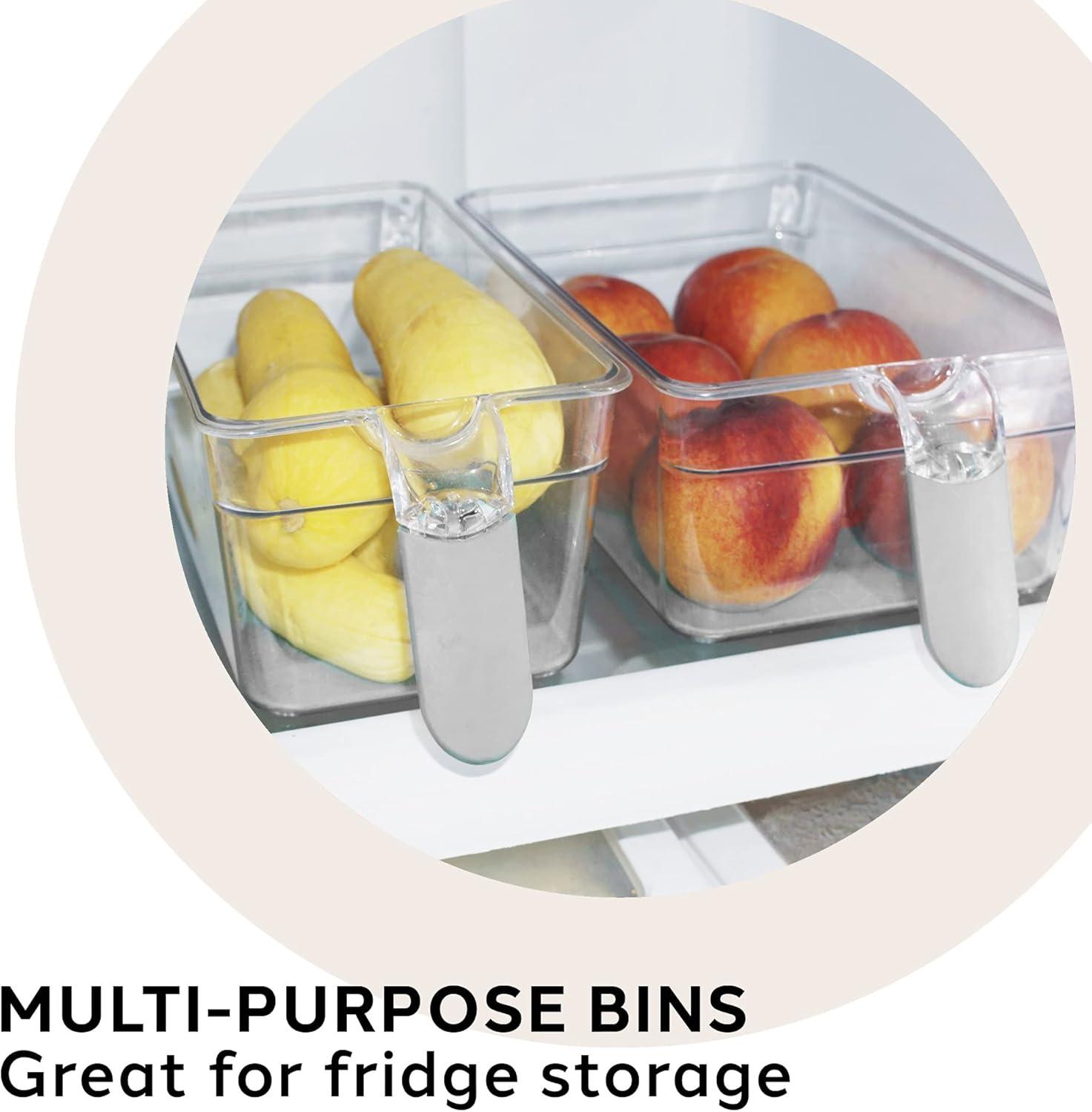imageOGGI Stackable Storage Bin With Handle  Large 1475quot x 85quot x 375quot  Ideal for Kitchen Organization Pantry Storage Fridge Organizing Clear1225Inch by 78Inch
