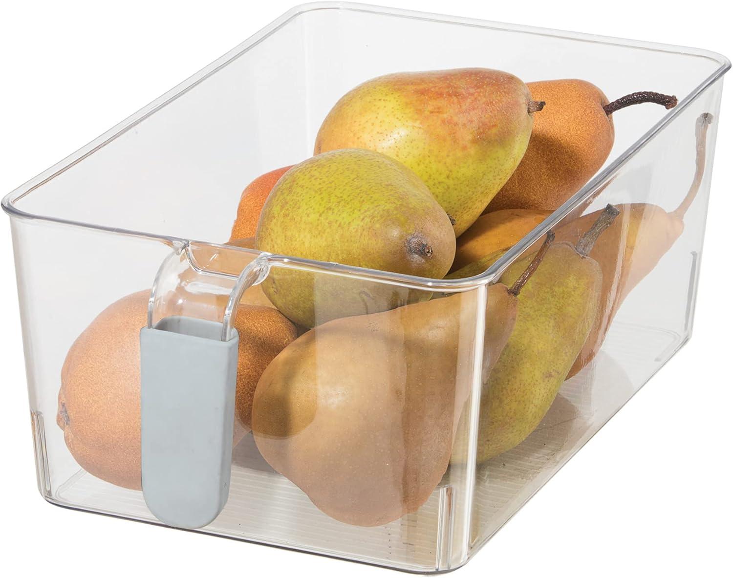 imageOGGI Stackable Storage Bin With Handle  Large 1475quot x 85quot x 375quot  Ideal for Kitchen Organization Pantry Storage Fridge Organizing Clear1225Inch by 78Inch