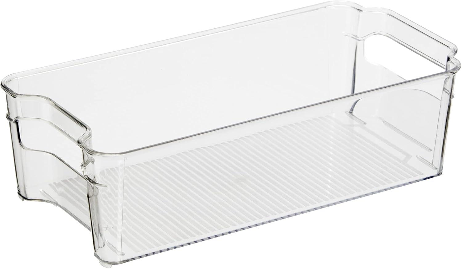 imageOGGI Stackable Storage Bin With Handle  Large 1475quot x 85quot x 375quot  Ideal for Kitchen Organization Pantry Storage Fridge Organizing Clear125 x 625 x 35