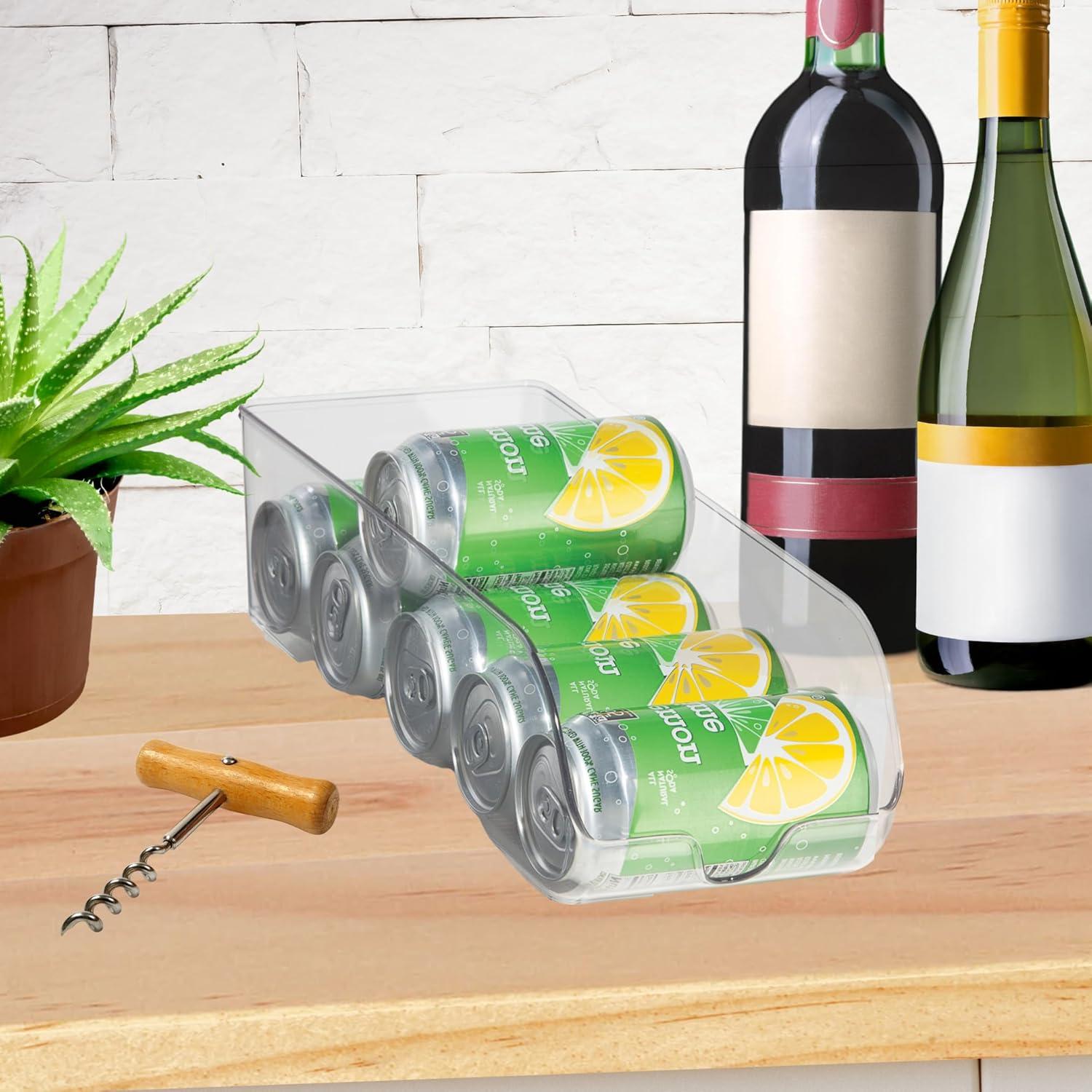 imageOGGI Stackable Storage Bin With Handle  Large 1475quot x 85quot x 375quot  Ideal for Kitchen Organization Pantry Storage Fridge Organizing Clear135 x 5 x 4