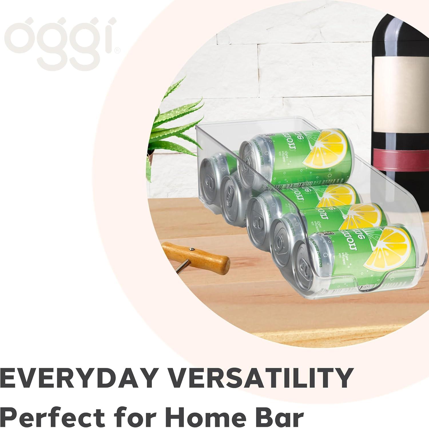 imageOGGI Stackable Storage Bin With Handle  Large 1475quot x 85quot x 375quot  Ideal for Kitchen Organization Pantry Storage Fridge Organizing Clear135 x 5 x 4