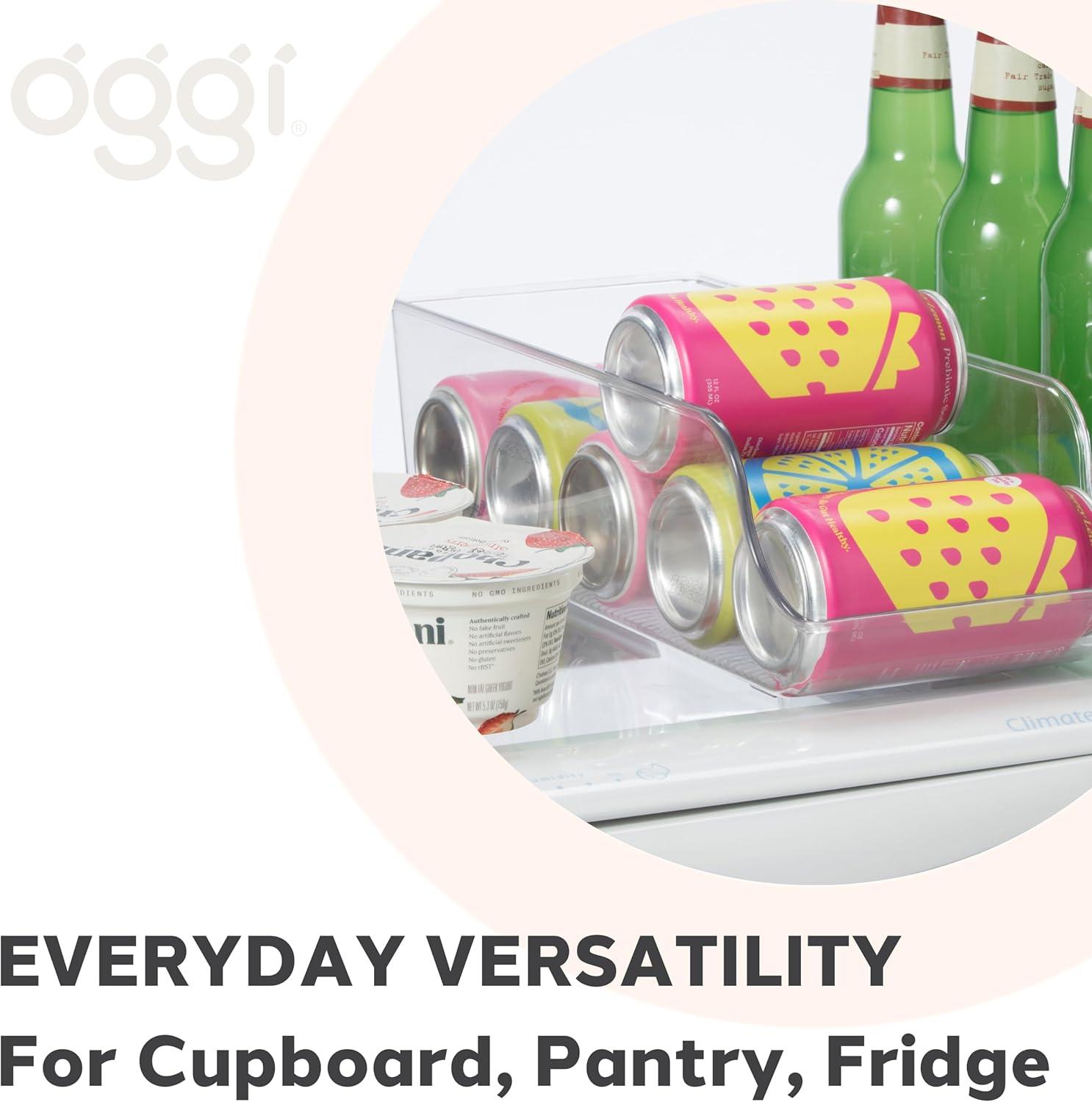 imageOGGI Stackable Storage Bin With Handle  Large 1475quot x 85quot x 375quot  Ideal for Kitchen Organization Pantry Storage Fridge Organizing Clear135 x 5 x 4