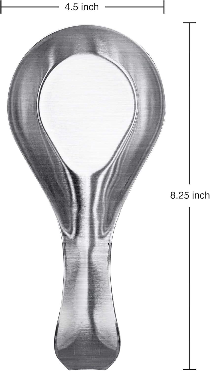 imageOGGI Stainless Steel Spoon Rest Long Handle Holds Kitchen Utensils in Place Great Spoon Rest for Counter Stove Top or Coffee Station Kitchen Accessories Utensil Rest StainlessStainless Steel