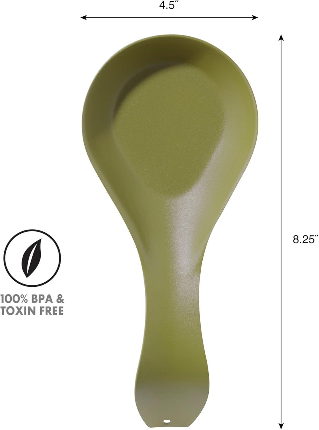 imageOGGI Stainless Steel Spoon Rest Long Handle Holds Kitchen Utensils in Place Great Spoon Rest for Counter Stove Top or Coffee Station Kitchen Accessories Utensil Rest StainlessOlive