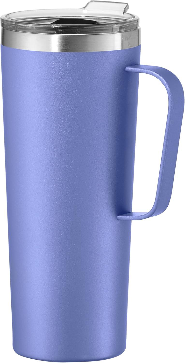 imageOGGI ThermoMug Stainless Steel Insulated Mug Double Wall Vacuum Insulated wHandle ampamp Lid Coffee Cup Camping Mug Travel Thermos 14oz420ml RedBlue