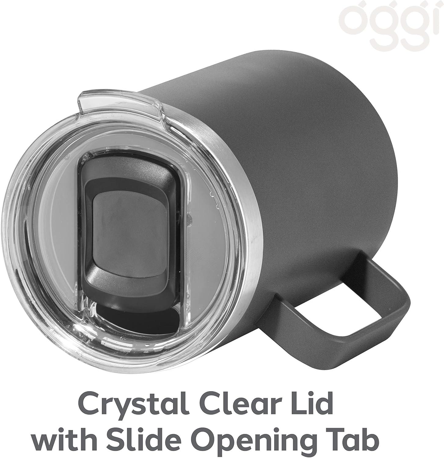 imageOGGI ThermoMug Stainless Steel Insulated Mug Double Wall Vacuum Insulated wHandle ampamp Lid Coffee Cup Camping Mug Travel Thermos 14oz420ml RedDaisy