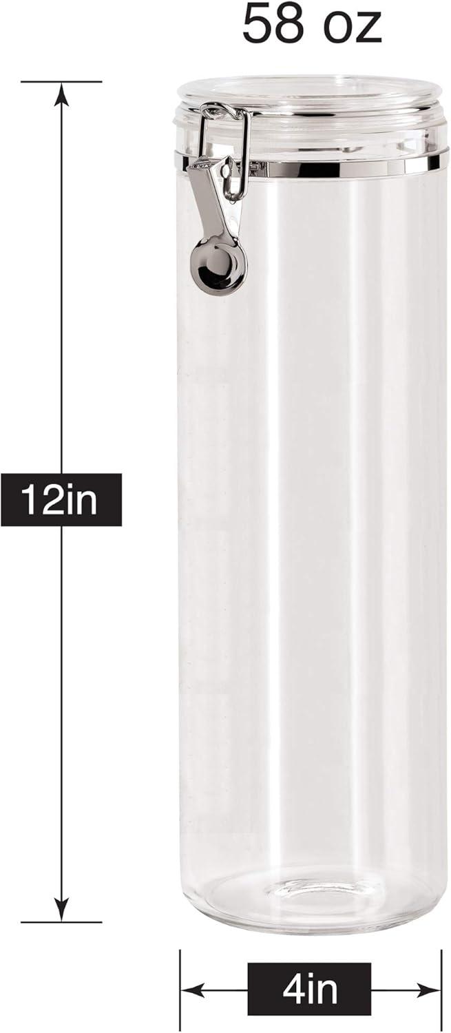 imageOggi Clear Canister with Clamp Lid 28 oz  Large Airtight Food Storage Container for Kitchen ampamp Pantry Storage of Bulk Dry Foods Including Pasta Flour Sugar Coffee Rice Tea Spices ampamp Herbs58Fluid Ounce