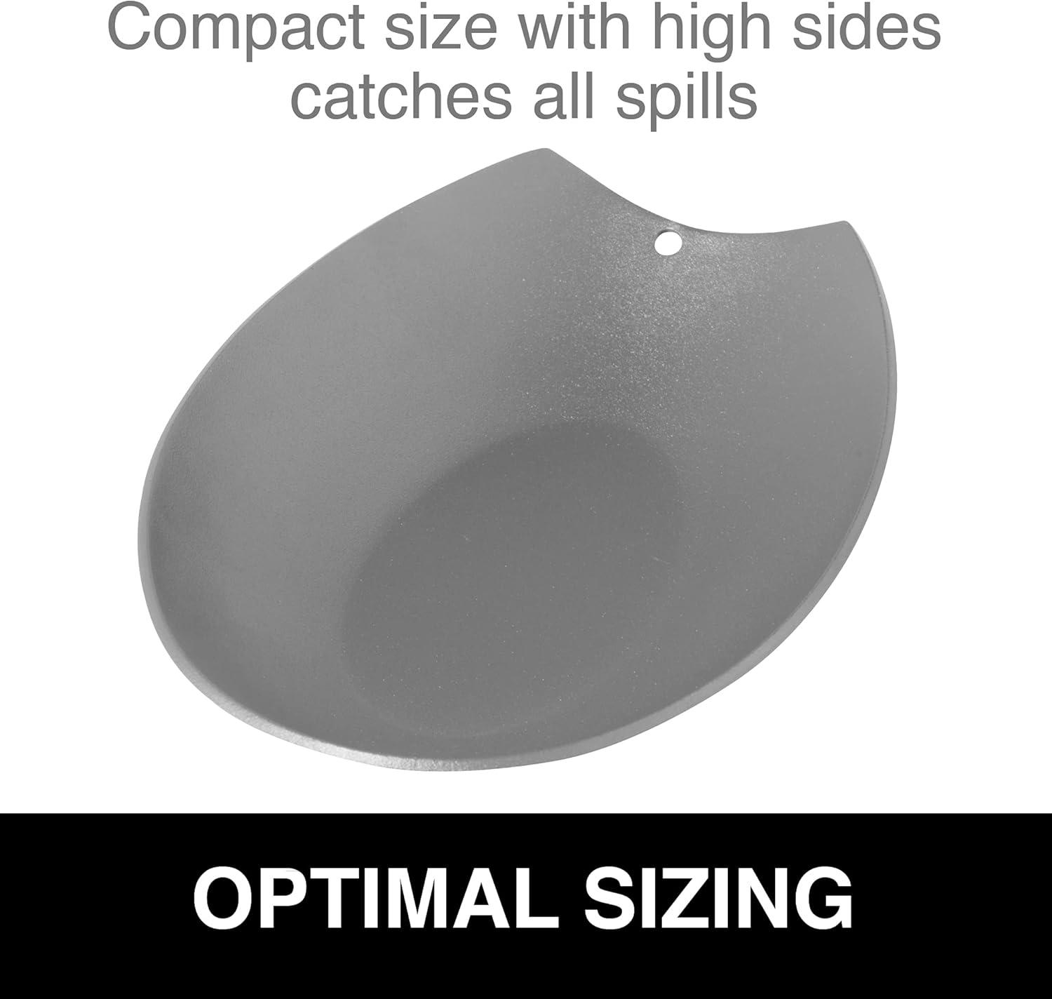 imageOggi Spooner Stainless Steel Spoon Rest Holds Kitchen Utensils for Mess Free Cooking Stove Top Coffee Station Kitchen Accessories Utensil Rest Blue 525 inch by 35 inch 76355Warm Gray