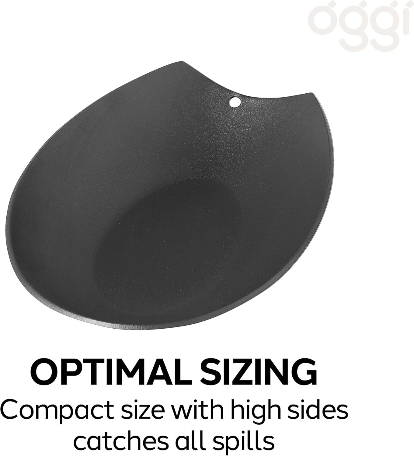 imageOggi Spooner Stainless Steel Spoon Rest Holds Kitchen Utensils for Mess Free Cooking Stove Top Coffee Station Kitchen Accessories Utensil Rest Blue 525 inch by 35 inch 76355Black
