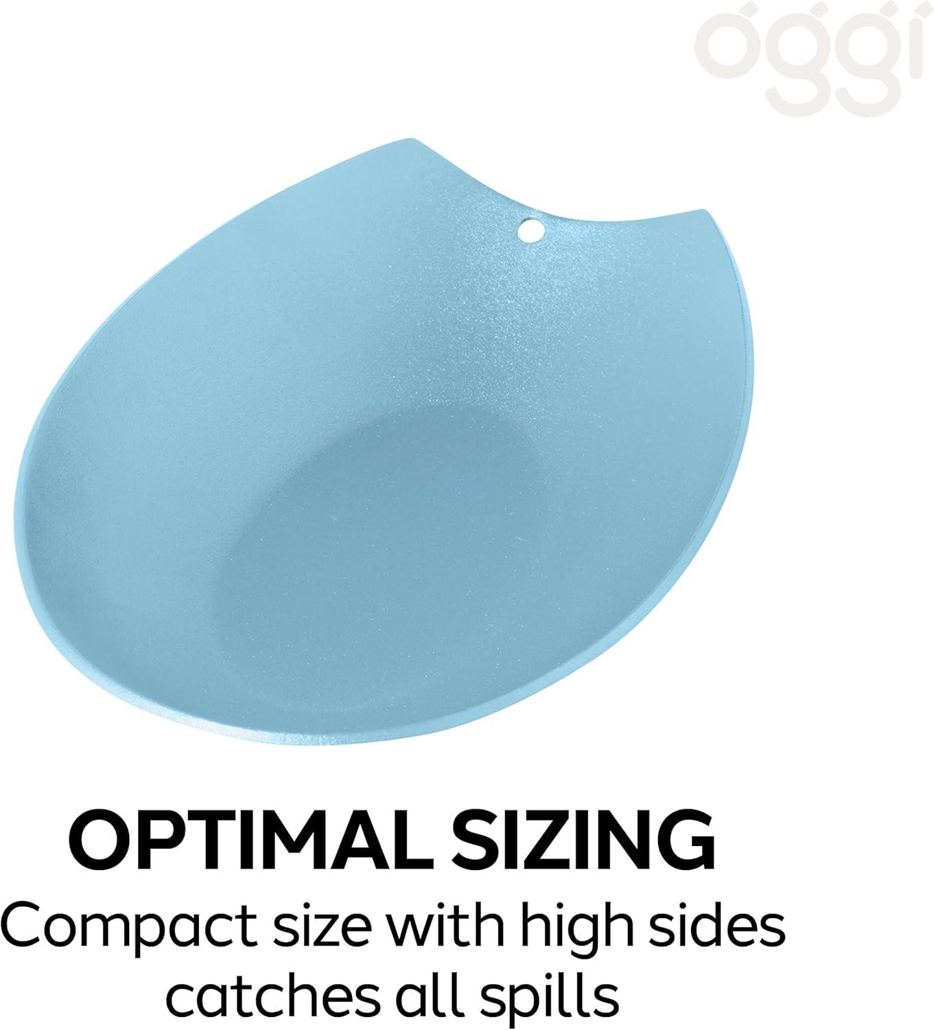 imageOggi Spooner Stainless Steel Spoon Rest Holds Kitchen Utensils for Mess Free Cooking Stove Top Coffee Station Kitchen Accessories Utensil Rest Blue 525 inch by 35 inch 76355Turquoise
