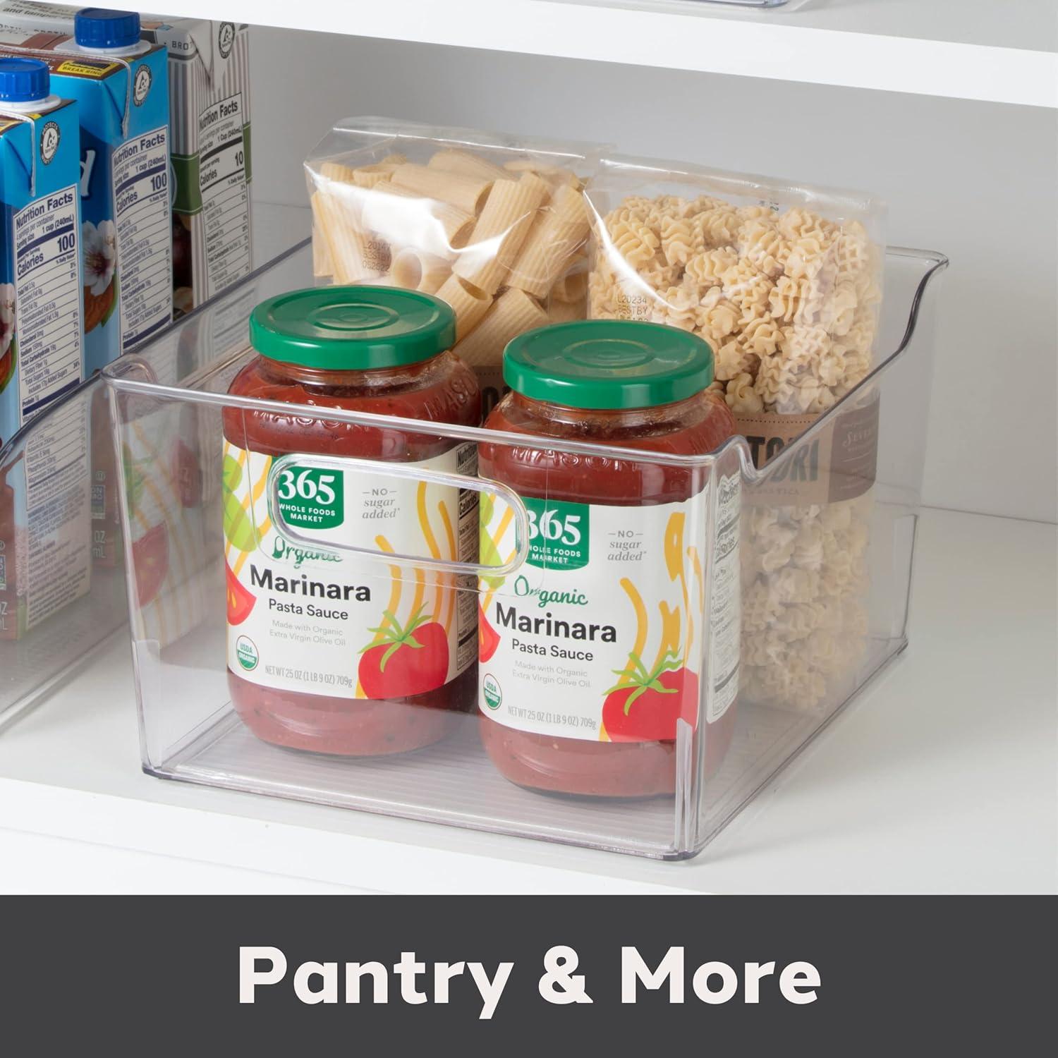 imageOggi Storage Bin With Handles  Deep 975quot x 9quot x 6quot  Ideal for Kitchen Organization Pantry Storage Fridge Organizing Clear1 Count Pack of 1