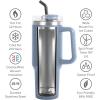 imageOGGI 40 oz Tumbler with Handle Straw ampamp Lid  Big Water Bottle Travel Coffee Mug Stainless Steel Vacuum Insulated Thermal Cup for Hot Cold Beverages Cold for 24Hrs ampamp Hot for 12Hrs  BlueBlue