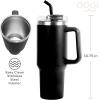 imageOGGI 40 oz Tumbler with Handle Straw ampamp Lid  Big Water Bottle Travel Coffee Mug Stainless Steel Vacuum Insulated Thermal Cup for Hot Cold Beverages Cold for 24Hrs ampamp Hot for 12Hrs  BlueBlack