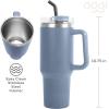imageOGGI 40 oz Tumbler with Handle Straw ampamp Lid  Big Water Bottle Travel Coffee Mug Stainless Steel Vacuum Insulated Thermal Cup for Hot Cold Beverages Cold for 24Hrs ampamp Hot for 12Hrs  BlueBlue