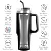 imageOGGI 40 oz Tumbler with Handle Straw ampamp Lid  Big Water Bottle Travel Coffee Mug Stainless Steel Vacuum Insulated Thermal Cup for Hot Cold Beverages Cold for 24Hrs ampamp Hot for 12Hrs  BlueBlack