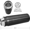 imageOGGI Caliber Stainless Steel Travel Water Bottle Insulated Coffee Mug Metal Water Bottle Sports Bottle Water Flask Travel Bottles 17oz PeacockBlack