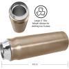 imageOGGI Caliber Stainless Steel Travel Water Bottle Insulated Coffee Mug Metal Water Bottle Sports Bottle Water Flask Travel Bottles 17oz PeacockChampagne