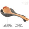 imageOGGI Ceramic Spoon Rest Spoon Rest for Stove Top Spoon Holder for Countertop Kitchen Decor for Counter Coffee Bar Accessories WhiteCharcoal