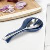 imageOGGI Ceramic Spoon Rest Spoon Rest for Stove Top Spoon Holder for Countertop Kitchen Decor for Counter Coffee Bar Accessories WhiteMidnight Blue
