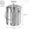 imageOGGI Countertop Compost Bin with Lid1 Gallon Indoor Compost Bin wCharcoal Filter Stainless Steel Compost Container Ideal Kitchen Compost Pail Eco Friendly ProductsFood Waste Bin