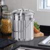 imageOGGI Countertop Compost Bin with Lid1 Gallon Indoor Compost Bin wCharcoal Filter Stainless Steel Compost Container Ideal Kitchen Compost Pail Eco Friendly ProductsFood Waste Bin