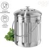 imageOGGI Countertop Compost Bin with Lid1 Gallon Indoor Compost Bin wCharcoal Filter Stainless Steel Compost Container Ideal Kitchen Compost Pail Eco Friendly ProductsFood Waste Bin