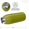 imageOGGI Freestyle Stainless Steel Insulated Water Bottle Double Wall Vacuum Insulated Travel Thermos 23oz680ml GreenGreen