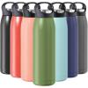 imageOGGI Freestyle Stainless Steel Insulated Water Bottle Double Wall Vacuum Insulated Travel Thermos 23oz680ml GreenOlive