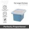imageOGGI Prep ampamp Portion Silicone Freezer Trays with Lid  Freezer Molds for Food Ice Cube Tray Food Prep Containers Freezer Storage Containers for Soup Smoothie Cubes Broth Leftovers  2 Cup x2Blue
