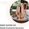 imageOGGI Round Tray Steel 14quot  Ideal Coffee Table Decorative Tray Tea and Bar Serving Tray Stainless SteelCopper Rim