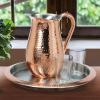 imageOGGI Round Tray Steel 14quot  Ideal Coffee Table Decorative Tray Tea and Bar Serving Tray Stainless SteelCopper Rim