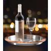 imageOGGI Round Tray Steel 14quot  Ideal Coffee Table Decorative Tray Tea and Bar Serving Tray Stainless SteelCopper Rim