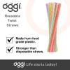 imageOGGI Set of 36 Twist Reusable Drinking Straws Rainbow Straws Reusable Perfect for Preserving Jar Cups Tumblers ampamp More EcoFriendly Plastic Straws Includes Assorted Colors