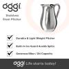 imageOGGI Slimline Stainless Steel Pitcher Stainless Steel Water wIce Guard Water Carafe Great Metal Container for Entertaining Ideal 68oz  2 Lt Drink PitcherStainless Steel
