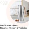 imageOGGI Slimline Stainless Steel Pitcher Stainless Steel Water wIce Guard Water Carafe Great Metal Container for Entertaining Ideal 68oz  2 Lt Drink PitcherStainless Steel w Wood Handle