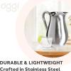 imageOGGI Slimline Stainless Steel Pitcher Stainless Steel Water wIce Guard Water Carafe Great Metal Container for Entertaining Ideal 68oz  2 Lt Drink PitcherStainless Steel