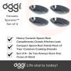 imageOGGI Spooner Ceramic Spoon Rest Spoon Rest for Stove Top Spoon Holder for Countertop Kitchen Decor for Counter Coffee Bar Accessories Midnight BlueSlate Blue  Set of 4