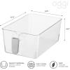 imageOGGI Stackable Storage Bin With Handle  Large 1475quot x 85quot x 375quot  Ideal for Kitchen Organization Pantry Storage Fridge Organizing Clear1225Inch by 78Inch