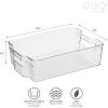 imageOGGI Stackable Storage Bin With Handle  Large 1475quot x 85quot x 375quot  Ideal for Kitchen Organization Pantry Storage Fridge Organizing Clear125 x 85 x 35