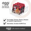 imageOGGI Stackable Storage Bin With Handle  Large 1475quot x 85quot x 375quot  Ideal for Kitchen Organization Pantry Storage Fridge Organizing Clear125 x 85 x 35