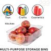 imageOGGI Stackable Storage Bin With Handle  Large 1475quot x 85quot x 375quot  Ideal for Kitchen Organization Pantry Storage Fridge Organizing Clear125 x 85 x 35