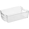 imageOGGI Stackable Storage Bin With Handle  Large 1475quot x 85quot x 375quot  Ideal for Kitchen Organization Pantry Storage Fridge Organizing Clear125 x 85 x 35