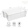 imageOGGI Stackable Storage Bin With Handle  Large 1475quot x 85quot x 375quot  Ideal for Kitchen Organization Pantry Storage Fridge Organizing Clear1475 x 85 x 375