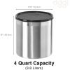 imageOGGI Stainless Steel Grease Container with Handle Removable Strainer and Flip Top Lid Perfect container for fryer oil bacon drippings lard and ghee oil Can capacity  025 Gall  1 Qt  095 Lt1 Gallon  4 Quart  375 Liter