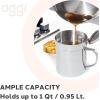 imageOGGI Stainless Steel Grease Container with Handle Removable Strainer and Flip Top Lid Perfect container for fryer oil bacon drippings lard and ghee oil Can capacity  025 Gall  1 Qt  095 Lt1 Quart