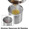imageOGGI Stainless Steel Grease Container with Handle Removable Strainer and Flip Top Lid Perfect container for fryer oil bacon drippings lard and ghee oil Can capacity  025 Gall  1 Qt  095 Lt1 Gallon  4 Quart  375 Liter